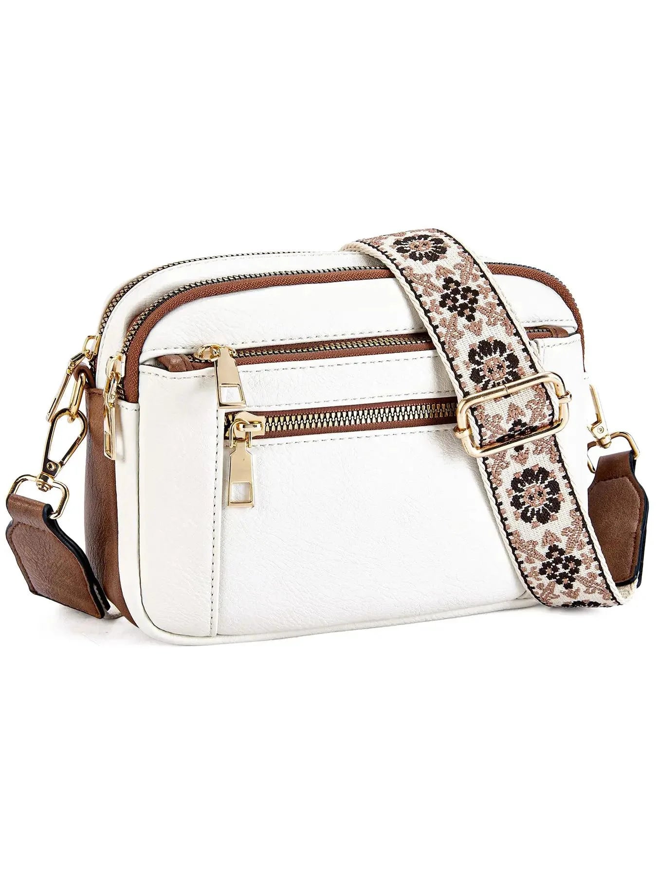 Ladies' Small Square Bag Two-tone Leather Crossbody Bag Large-capacity PU Crossbody Wallet Multi-functional Small Square Bag