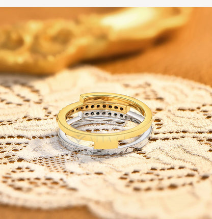 2026 Hot Two Tone Gold Spinner Moissanite Ring for Women Men 925 Sterling Silver Jewelry Perfect Birthday Gifts for Her