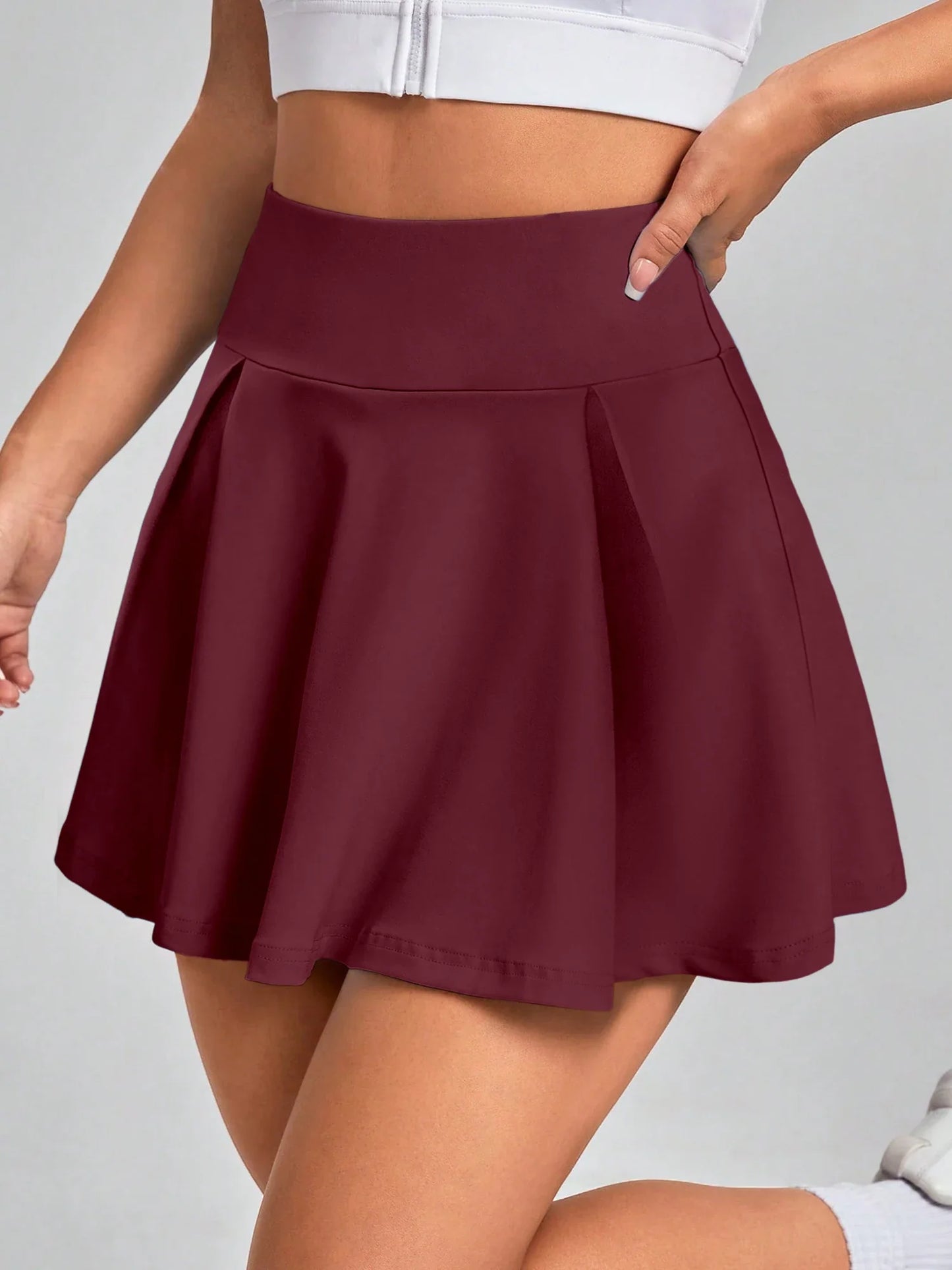 Professional Athletic Skort for Women High Waist Pleated Tear-Resistant Sweat-Wicking with Lining Anti-Wear for Outdoor Training