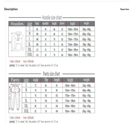Winter and autumn fleece thickened hooded pullover sweater jacket for men, casual sports outfit, two-piece set for men