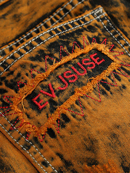 American youth pop hole personality makes old straight jeans for men.