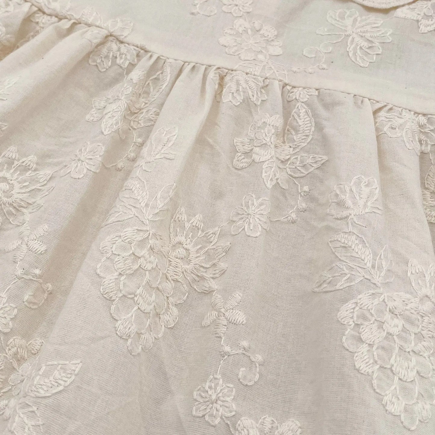 2026 Summer New Pure Cotton Embroidered Floral Short Sleeved Girl's Dress 2-6Yrs Versatile Adorable Korean Style Dress