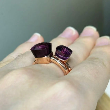 Classic and Petite Ring Set for Women Colorful Cyrstal Fashion Jewelry Gift Vanlentine's Day