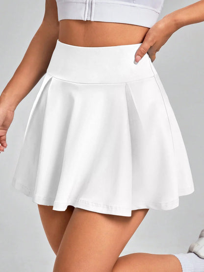 Professional Athletic Skort for Women High Waist Pleated Tear-Resistant Sweat-Wicking with Lining Anti-Wear for Outdoor Training