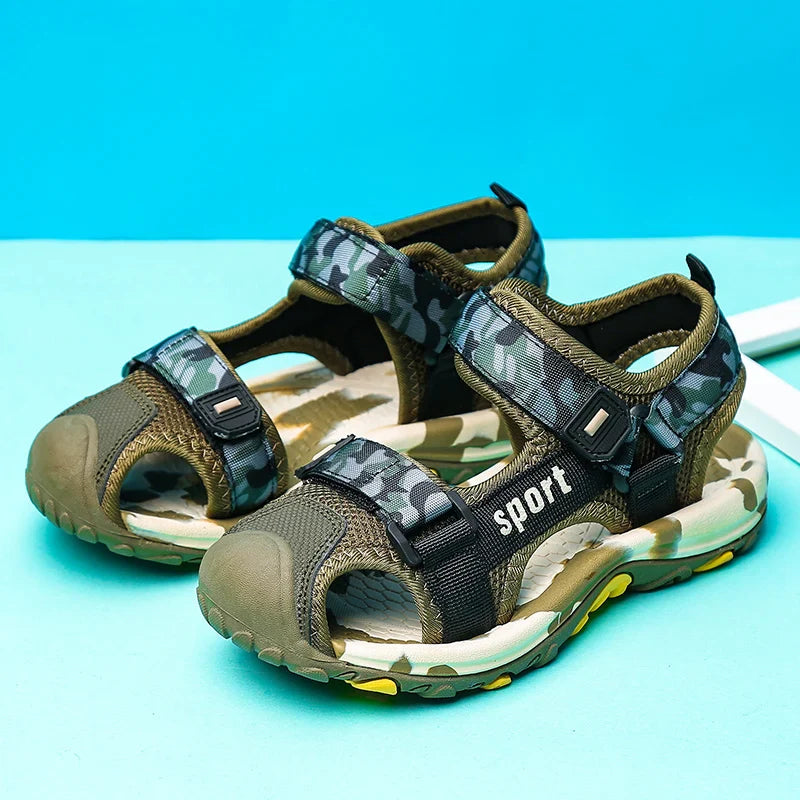 Camouflage Boy Sandals Kids Summer Shoes 2026 New Fashion Beach Outdoor Water Barefoot Shoes Sneaker Casual Sports Sandals