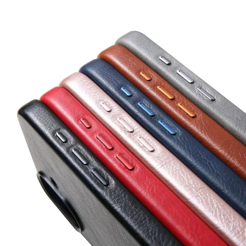Magnetic Leather Texture MagSafe Phone Case for IPhone 17 16pro Max 15 14 Pro 13 Wireless Charging Alloy Lens Bumper Armor Cover