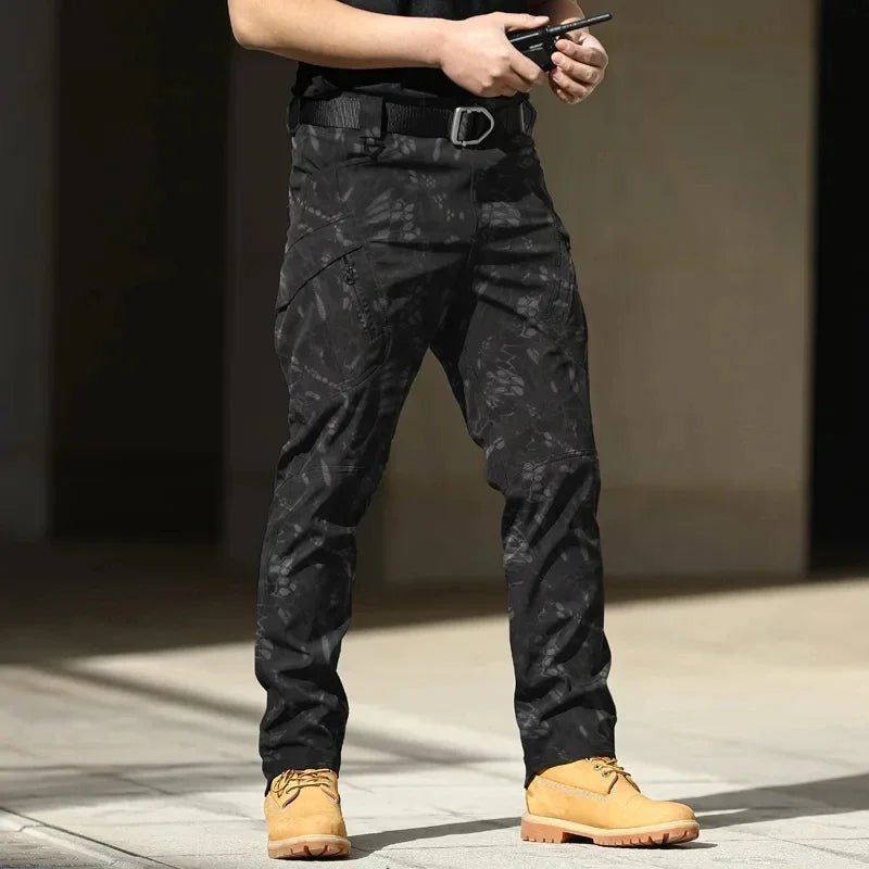 Mens Waterproof Cargo Pants Elastic Multiple Pocket Military Male Trousers Outdoor Joggers Pant Plus Size Tactical Pants Men