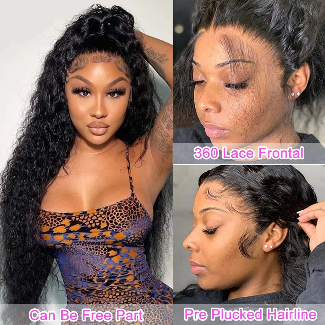 360 Full Lace Wig Invisible Drawstring Deep Wave Frontal Wig Curly Human Hair Wigs Brazilian 13X4 Hd Lace Wig 220 Density 36Inch