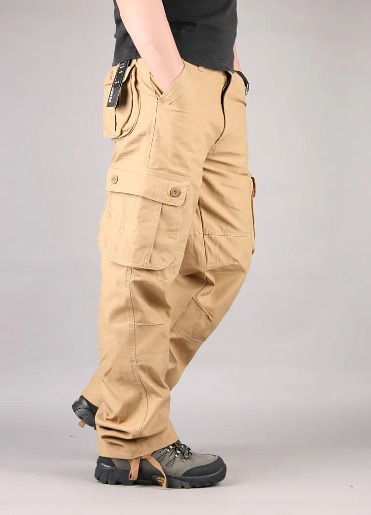 New Men Cargo Pants Pants 6 Pockets Fashion Cargo Pants Quality Cotton Outdoor Male Casual Pants