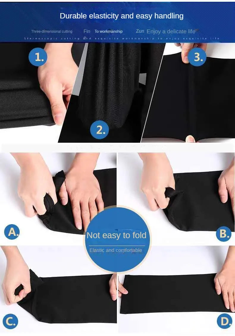 Fashion Men's Dress Pants Black Straight Business Casual Trousers Stretch Non-Ironing Slim Fit Formal Wear Suit Pants for Man