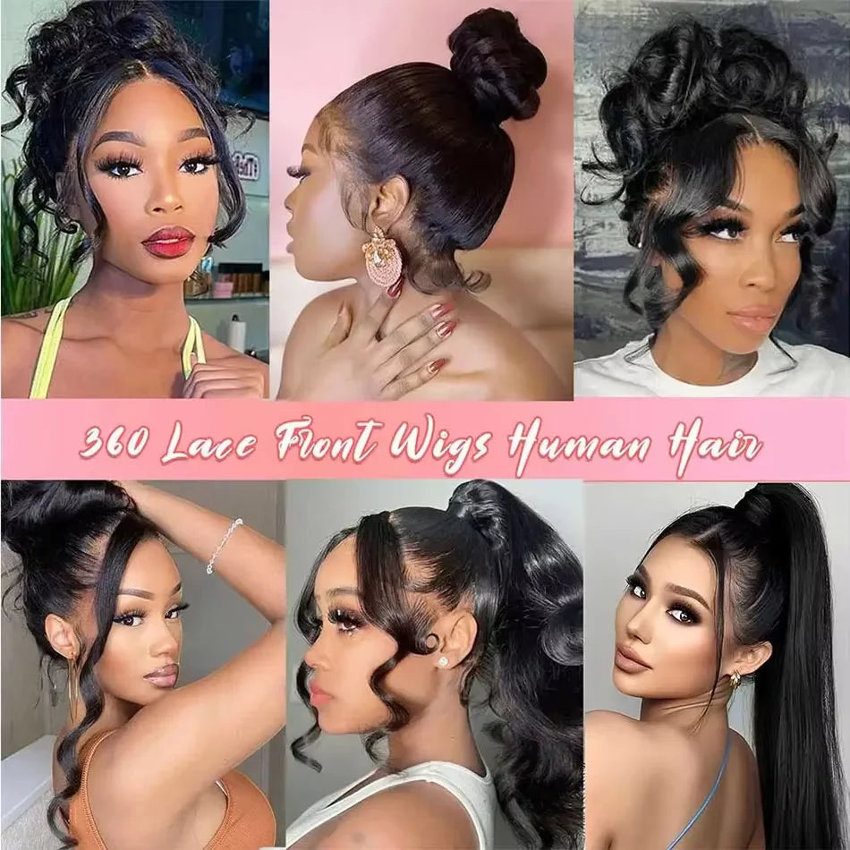 40 50 Inch Straight Human Hair Wig 13x6 HD Lace Frontal  Human Hair Wigs 250 Density Remy Pre Plucked Lace Front Closure Wig