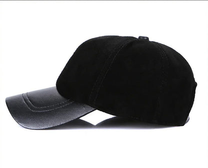 New 2026 Street Hip Hop Hat Leather Hat Fashion Adult Leather Hat Men's Warm Leather Baseball Cap Male Men Outdoor Windproof Hat