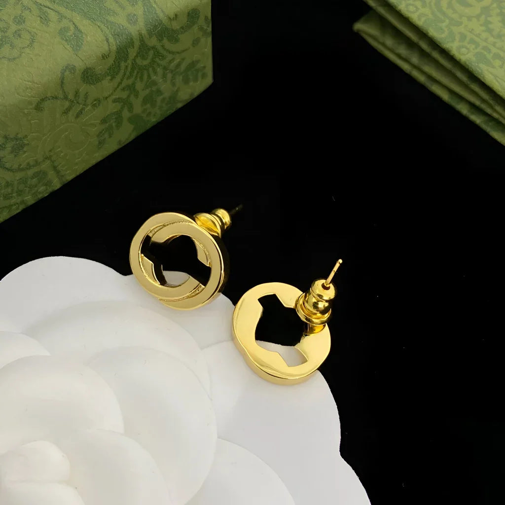 Women Earring Brass Round Stud Elegant Delicate Stainless Steel Gold Silver Minimalist Trendy Design For Daily Party Wear