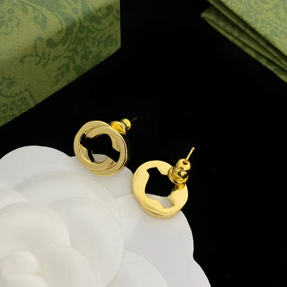 Women Earring Brass Round Stud Elegant Delicate Stainless Steel Gold Silver Minimalist Trendy Design For Daily Party Wear