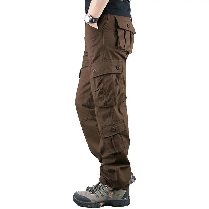 Men Pants Tactical Camouflage Overalls High Quality Cotton Multi-Pocket Trousers Sports Training Work Pants Joggers Men Clothing