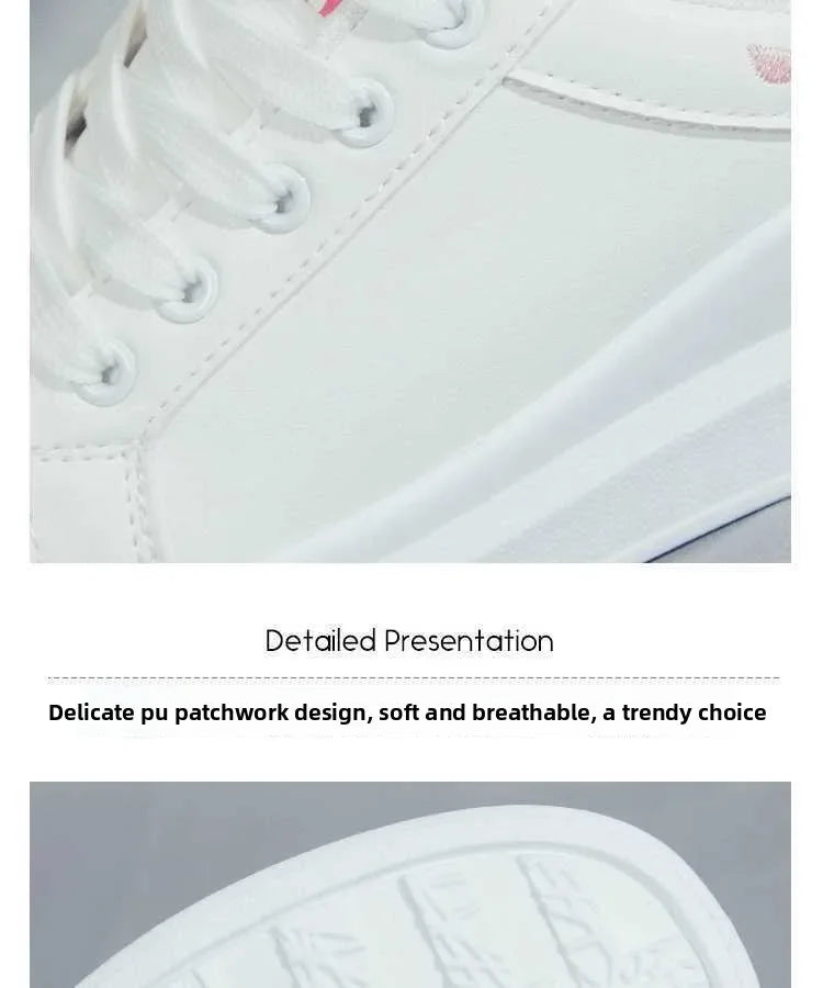 Childs Breathable Leather Panel Shoes Women Solid Color Versatile Kid Shoes Girls Autumn White Shoes Low Top Sports Casual Shoes