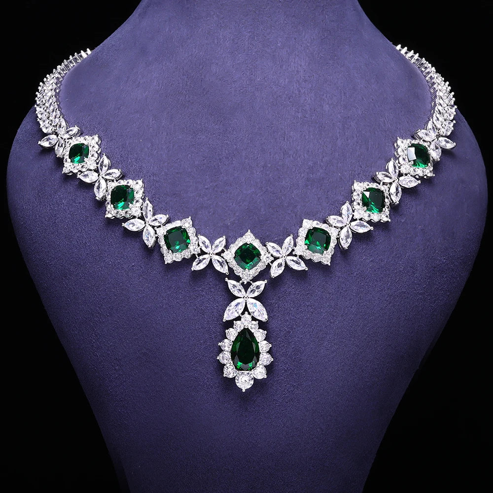Unique Popular Jewelry 4-Piece Bridal Zirconia Women's Party Jewelry Set Dubai Nigeria CZ Crystal Wedding Jewelry Set