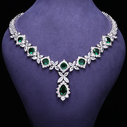 Unique Popular Jewelry 4-Piece Bridal Zirconia Women's Party Jewelry Set Dubai Nigeria CZ Crystal Wedding Jewelry Set