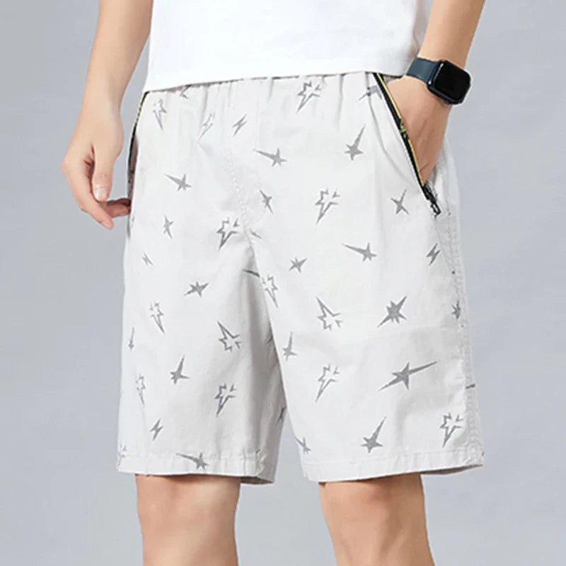 Men Elastic Waist Shorts Loose Fit Casual Sports Jogger Shorts Man Fashion Print Shorts Gym Cool Board Shorts