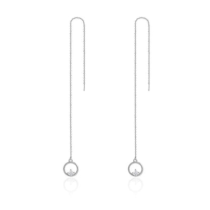 925 Sterling Silver European Simple CZ Ear Buckles Heart Hoop Earrings for Women Wedding Gift Minimalism Jewelry E737
