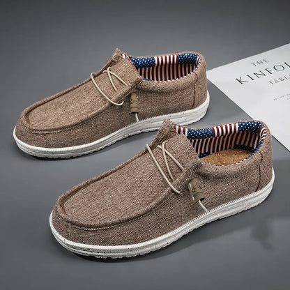 Men Shoes Casual Canvas Loafers Shoes Light Breathable Flats Leisure Male Vulcanized Shoes Walking Sneakers Plus Size 39-46