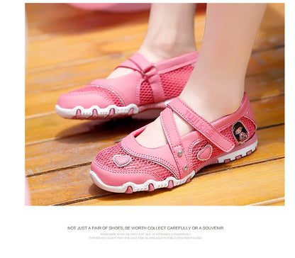 Girls Sandals Gladiator Cartoon Soft Children Non-slip Beach Shoes Kids Summer Floral Sandals Princess Shoes Fashion Cute