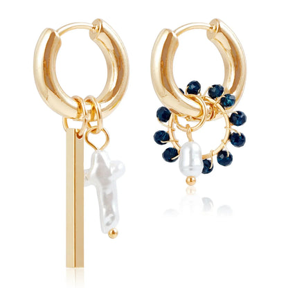 Geometric Crystal Asymmetric Dual-use Ear Buckle Earrings for Women Jewelry
