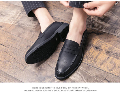 Men's Dress Shoes Formal Office Leather Brogues Shoes Male High Quality Casual Business Shoes Men Social Leather Loafers For Man
