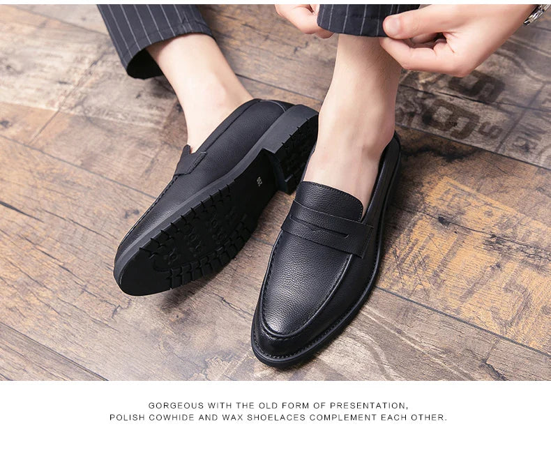 Classic Men's Dress Shoes Office Formal Leather Shoes High Quality Brogues Casual Business Shoes For Men Social Party Loafers