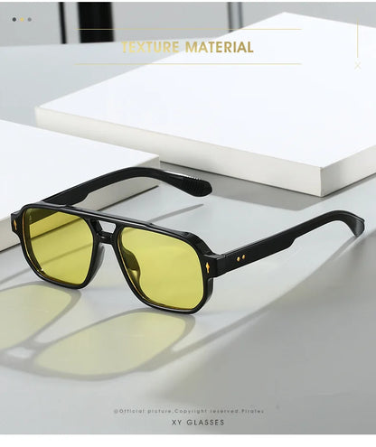 Fashion Square Sunglasses Women Men Driving Rivets Arrow Decoration Casual Travel Suitable for All Sun Glasses Uv400