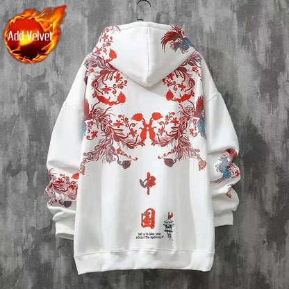 Moletons Pretos com Estampa de Anime Essenciais com Capuz Feminino Estética Coreana Moda Fofa Moletons com Capuz Streetwear para Mulheres