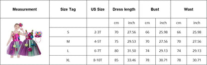 Rainbow Lollipop Girls Dress Sweet Purim Festival Celebrate Costume Fancy Carnival Children Vestidos Princess Cosplay Outfits