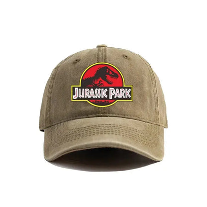 Jurassic Park Baseball Cap Distressed Hats Cap Dinosaur Men Retro Outdoor Summer Adjustable Hat Casual Versatile Sun Protection