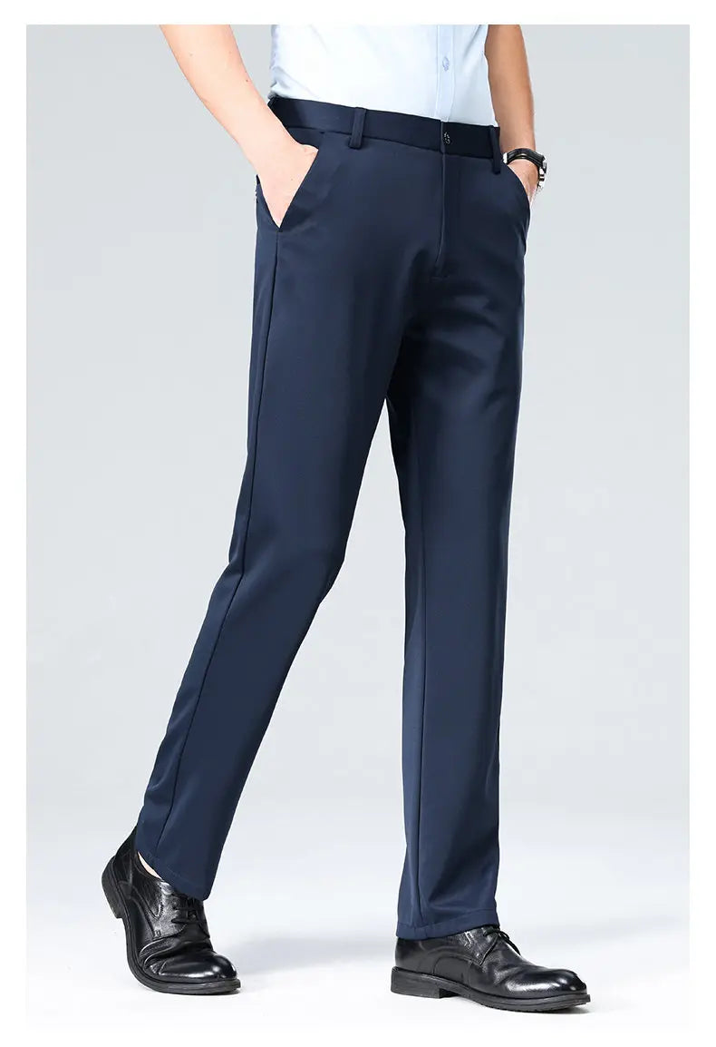 Men's Business Casual Pants Light Weight Elastic Trousers Office Suit Pants Quick Dry Formal Dress Pants Breathable Comfortable