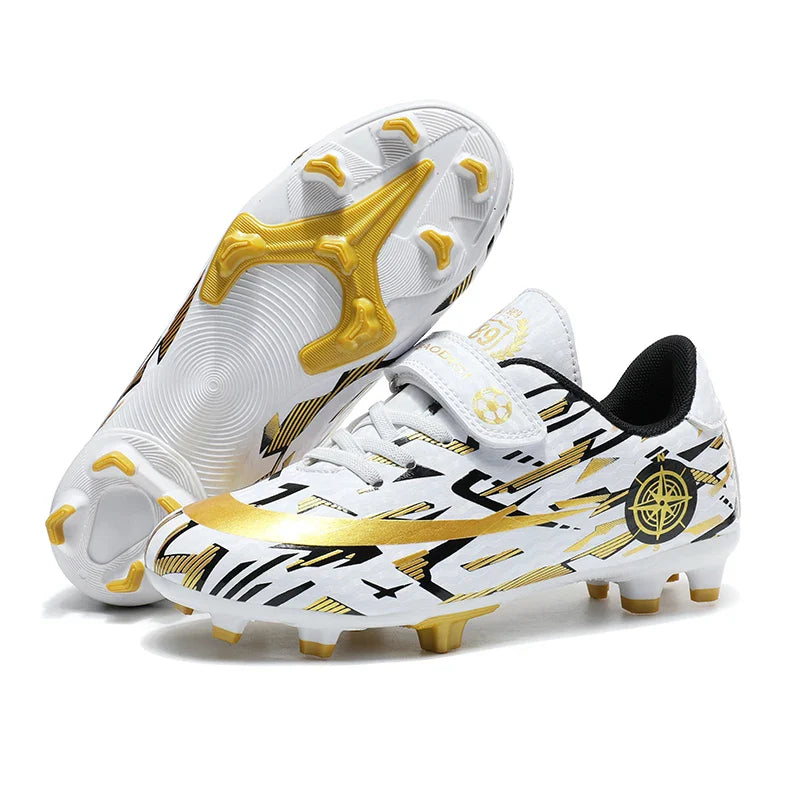 Hot Child Football Boots Outdoor Trainers Soccer Shoes For Kids Boys Hook Loop Football Sneakers Cleats Futsal Shoes Children
