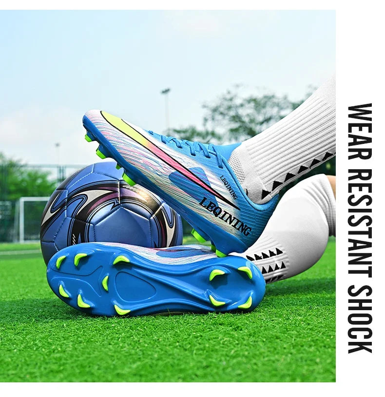 New Men Football Boots Outdoor Non Slip Match Boys Breathable Soccer Shoes Sport Adult Cleats Training Long Spikes Comfortable