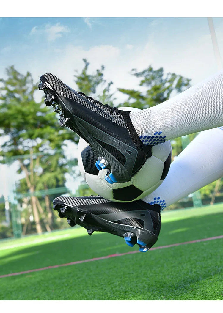 New High-Top Soccer Shoes Professional Training Football Boots TF/FG Non-Slip Soccer Sneakers Outdoor Grass Soccer Shoes