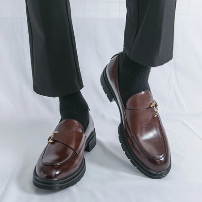 Men's Leather Loafers Slip On Office Casual Business Leather Shoes For Men Wedding Oxford Shoes Male Party Formal Derby Shoe Man