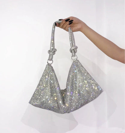 luxury Designer hobo shoulder bag handmade Shining Rhinestones Evening clutch Bag Purse Crystal Purses and handbag Hobo Bags