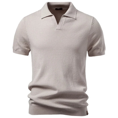 Men's Classic Polo Shirt Solid Color Breathable Elegant Casual Luxury Old Money Style for Men