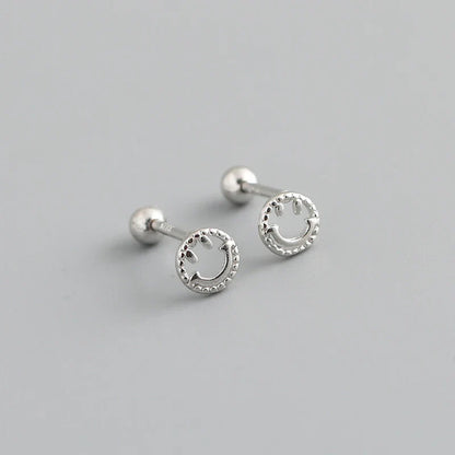 925 Sterling Silver Fashion Korean Petal Screw Bead Stud Earrings for Women Charm Ear Bone Piercing Jewelry Accessories
