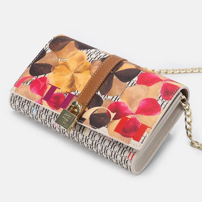 Chain Bag with Floral Letter Print Lock Design High Quality PU Material Women's 2025 Designer Shoulder Bag