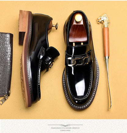 Luxury Slip on Dress Shoes Men Genuine Leather Italian Loafer Shoes for Men Black Brown Brand Formal Oxford Men Casual Shoes