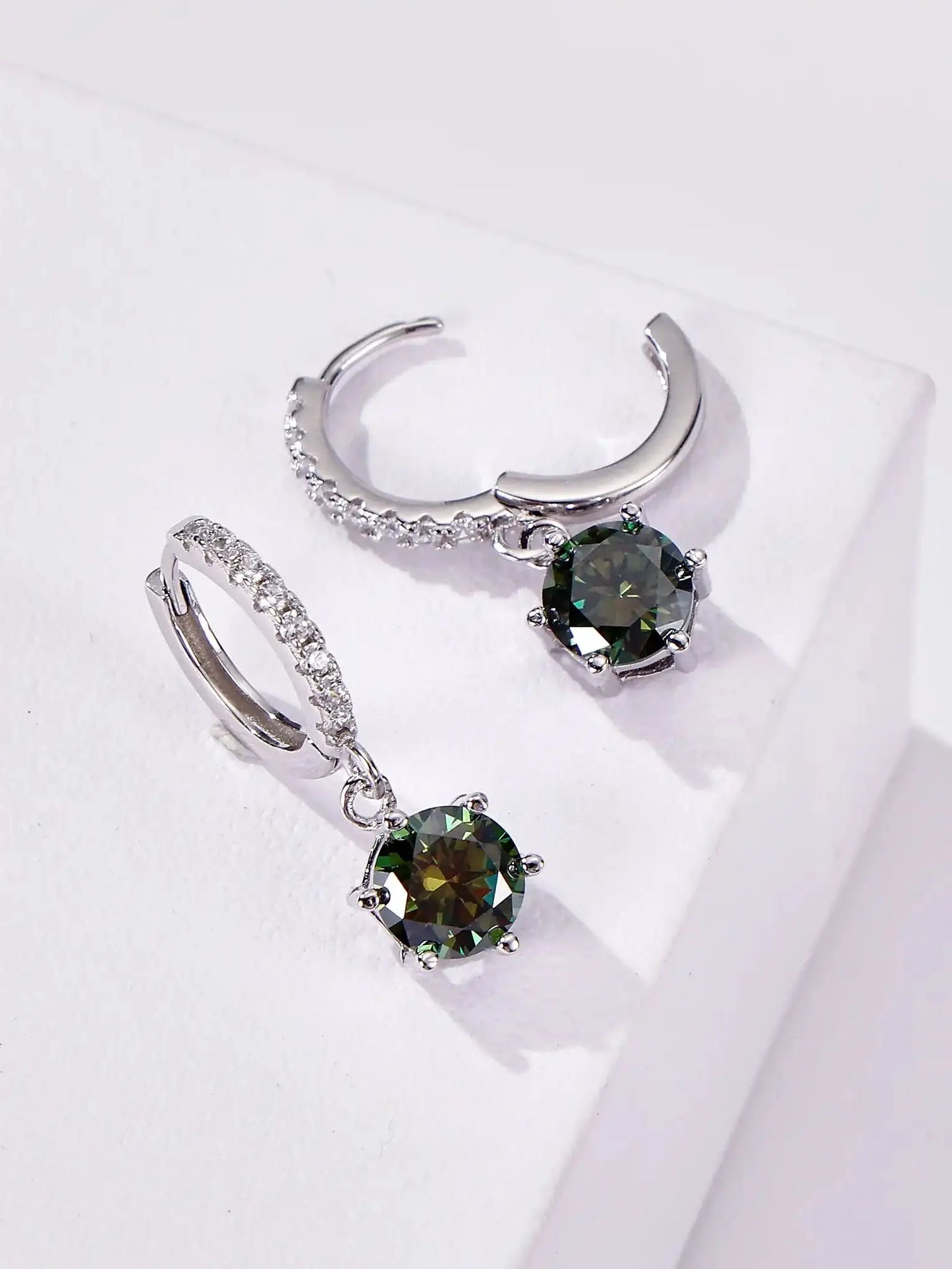 925 Sterling Silver 1 Carat Moissanite Drop Earrings for Women Charm Engagement Fine Jewelry Gift for Female Party Date