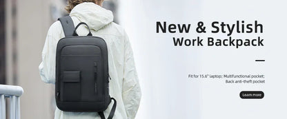 Slim Backpack For Men 15.6 Inch Laptop Bags Waterproof Minimalist Business Backpack With USB Charging Casual Travel Work Bag