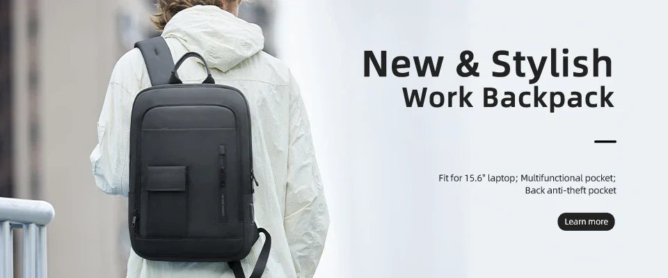 Slim Backpack For Men 15.6 Inch Laptop Bags Waterproof Minimalist Business Backpack With USB Charging Casual Travel Work Bag
