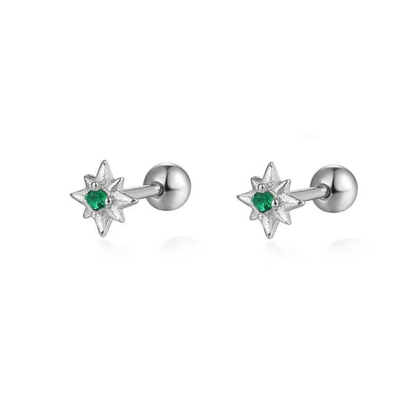 925 Sterling Silver Fashion Love Butterfly Romantic Star Crown Screw Stud Earrings for Women Ear Bone Piercing Jewelry