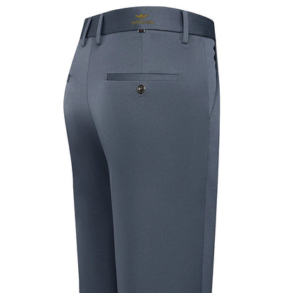 Mens Embroidery Trousers Casual Business Suit Pants Stretch Golf Dress Pants Men 4-Way Elastic Classic Black Trousers