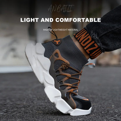 Women's Safety Work Shoes Anti-Crushing Plastic Head Anti-Puncture Kevlar Breathable Summer Office Fashion Footwear
