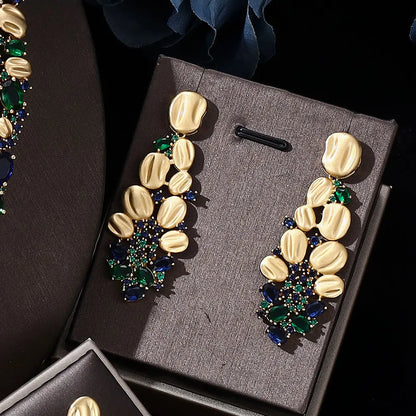2023 Top 4 Ultra Luxury Cubic Zirconia Wedding Party Set Nigeria Dubai Jewelry Set Bridal Accessories